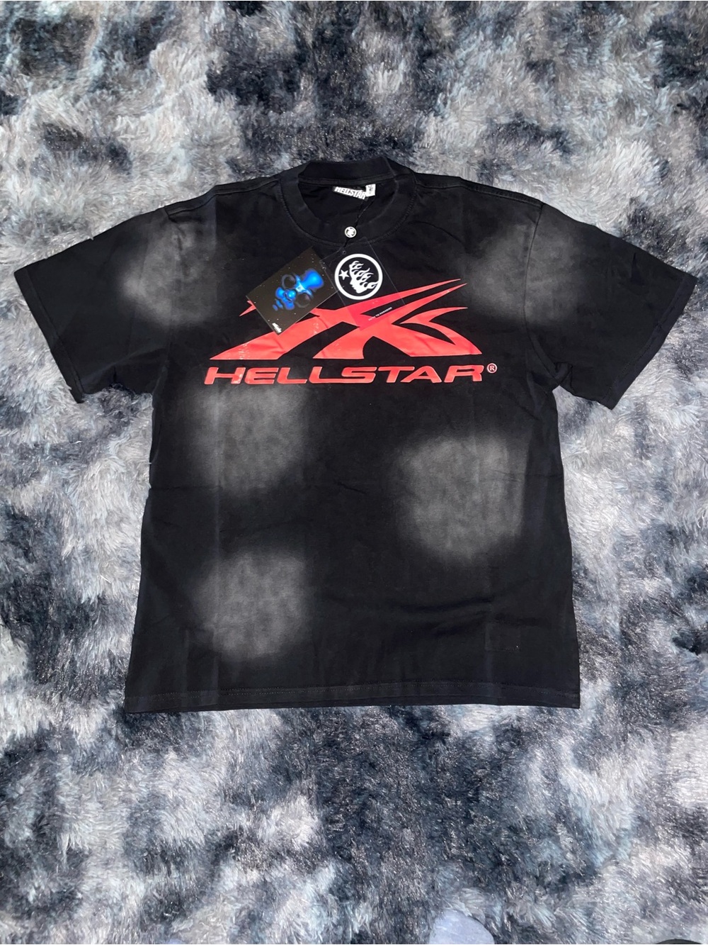 Hellstar Men's Black T-Shirt with Red Logo